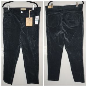 NWT Democracy Green Velvet Stretch Ankle Ab Technology Pants Womens Plus Size 16